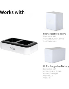 Estación de Carga Doble Arlo VMA5400C - Carga 2 Baterías 2