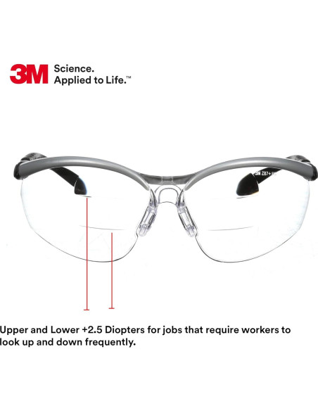 Gafas de Seguridad 3M BX Reader +2.5 Lente Clara Anti-Niebla