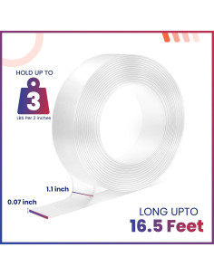 Cinta Doble Cara Alta Resistencia DAMASA 5.03m Adhesiva Transparente 2