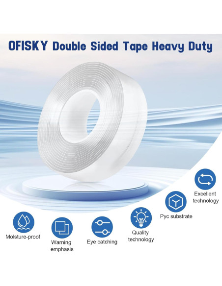 Cinta Doble Cara Nano OFISKY 3m Alta Resistencia Transparente
