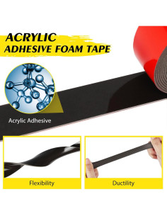 Cinta de Montaje Doble Cara EMITEVER 5M x 2.54CM Impermeable 2