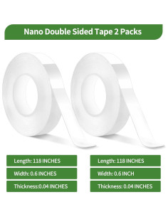 Cinta adhesiva de doble cara Vofauiss 2 rollos 599 cm alta resistencia 2