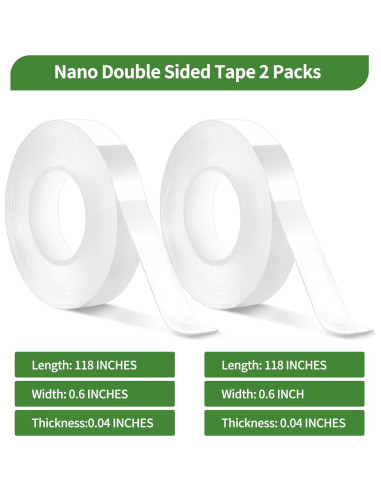 Cinta adhesiva de doble cara Vofauiss 2 rollos 599 cm alta resistencia