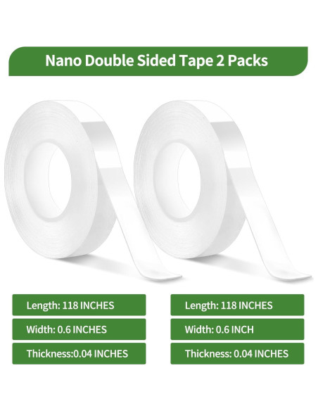 Cinta adhesiva de doble cara Vofauiss 2 rollos 599 cm alta resistencia