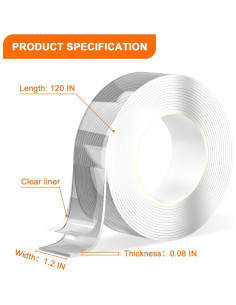 Cinta Nano Doble Cara Trenkyo 304.8 cm Alta Resistencia 2