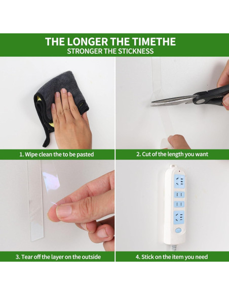 Cinta adhesiva de doble cara Vofauiss 2 rollos 599 cm alta resistencia