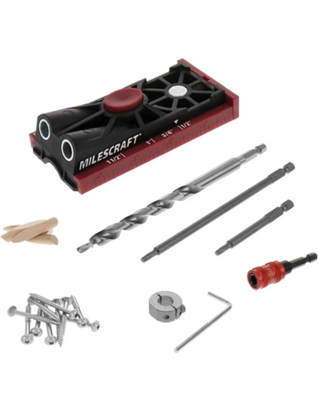 Kit de Carpintería Milescraft Pocket Jig 200XCJ - Plantillas de Agujeros