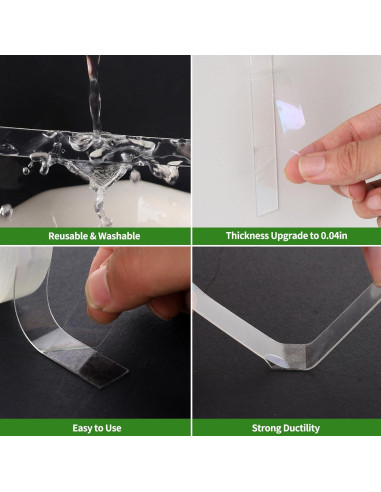 Cinta adhesiva de doble cara Vofauiss 2 rollos 599 cm alta resistencia