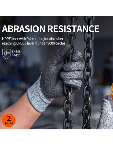 Guantes Resistentes a Cortes Vgo ANSI A3 EN388 Nivel 5 - Mediano