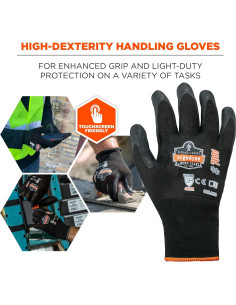 Guantes de Trabajo Ergodyne ProFlex 7001 Nitrilo Negro Grande 2