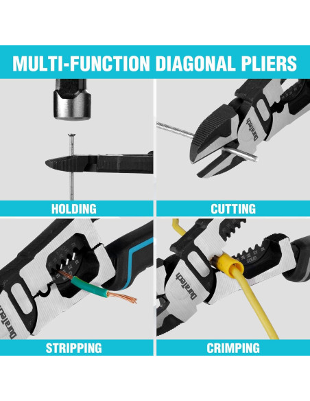 Alicates de Corte Diagonal DURATECH 8" (20.32 cm) Multifuncionales