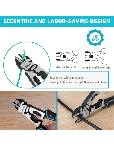 Alicates de Corte Diagonal DURATECH 8" (20.32 cm) Multifuncionales
