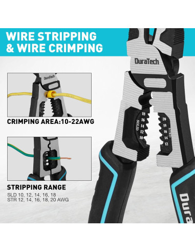 Alicates de Corte Diagonal DURATECH 8" (20.32 cm) Multifuncionales