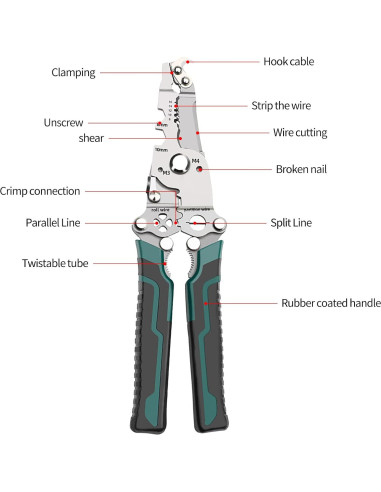 Destripador de Cables Plegable 18 en 1 Uhfsyut - Acero de Cromo Vanadio