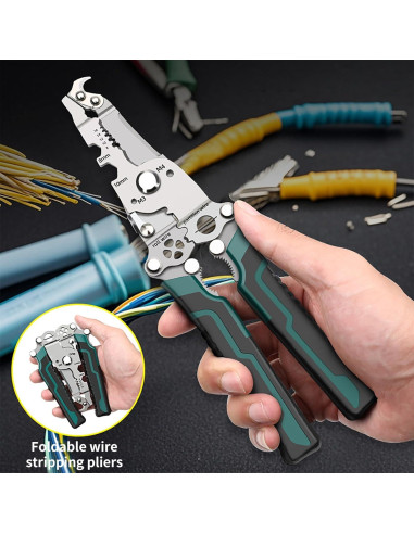 Destripador de Cables Plegable 18 en 1 Uhfsyut - Acero de Cromo Vanadio