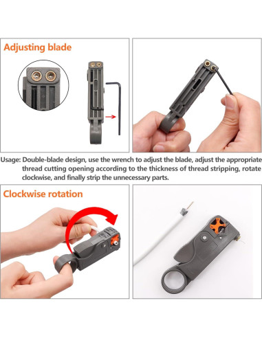 Herramienta de Corte y Desforre de Cable Coaxial mxuteuk 2PCS