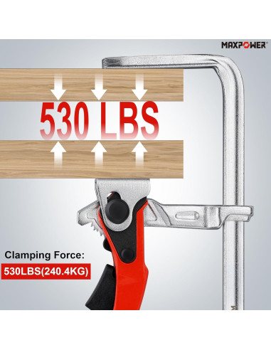 Abrazadera de Mesa MAXPOWER 20 cm 240 kg Rápida Engranaje