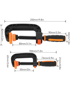 Juego de 2 Abrazaderas en C BORDSTRACT - Ajustables y Ergonómicas 2