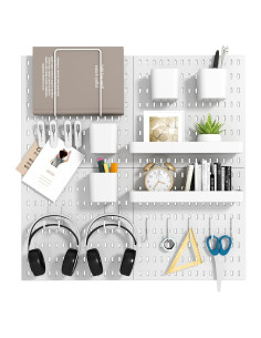 Kit de Tableros de Clavos VEOFEMLEA 65x65cm Blanco con Accesorios