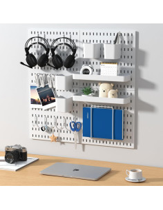 Kit de Tableros de Clavos VEOFEMLEA 65x65cm Blanco con Accesorios 2