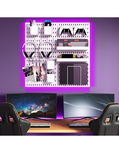 Kit de Tableros de Clavos VEOFEMLEA 65x65cm Blanco con Accesorios