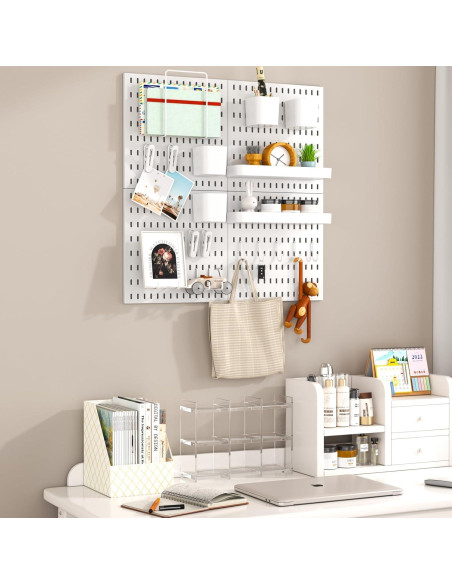 Kit de Tableros de Clavos VEOFEMLEA 65x65cm Blanco con Accesorios