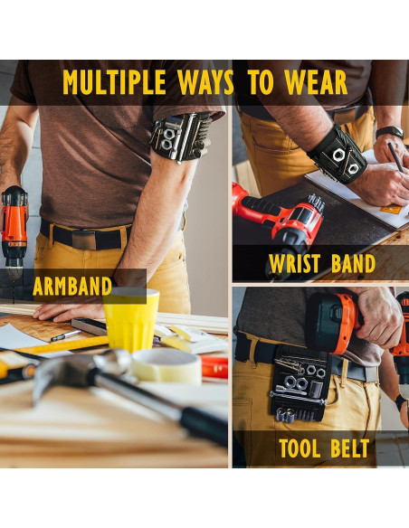 Correa de Muñeca Magnética SLTG2020 Nylon Negro 38.1x9.9 cm