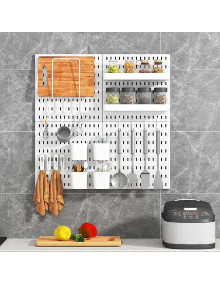 Kit de Tableros de Clavos VEOFEMLEA 65x65cm Blanco con Accesorios