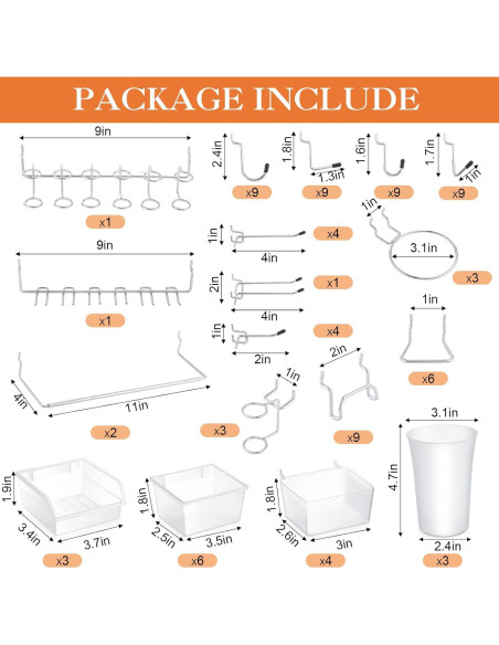 Kit Organizador de Ganchos y Contenedores Zubebe 106 Pcs Kit Organizador de Ganchos y Contenedores Zubebe 106 Pcs