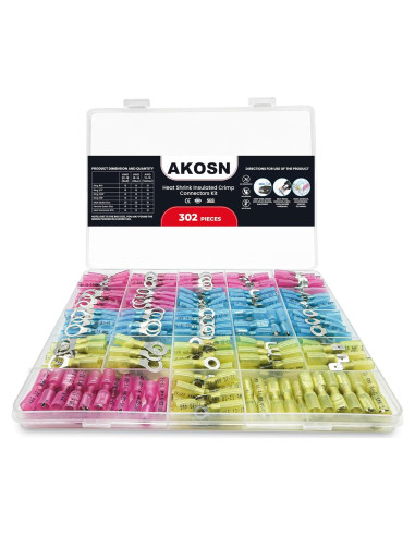 Kit de Conectores de Cable Termocontraíbles 302 Pcs AKOSN