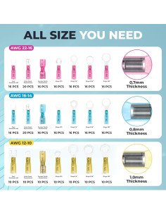 Kit de Conectores de Cable Termocontraíbles 302 Pcs AKOSN 2