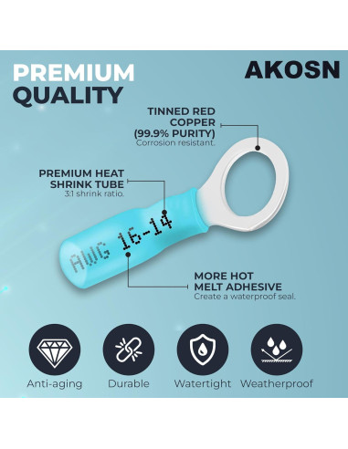 Kit de Conectores de Cable Termocontraíbles 302 Pcs AKOSN