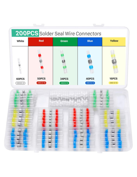 Kit de 200 Conectores de Cable con Sello Térmico YNZDRWA