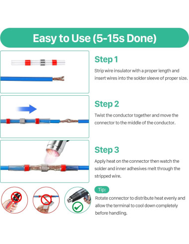 Kit de 200 Conectores de Cable con Sello Térmico YNZDRWA