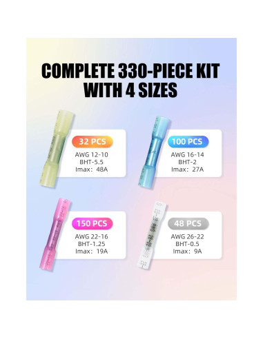 Kit 330 Conectores Termocontraíbles Impermeables SlopHaul