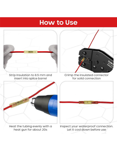 Kit de Conectores de Empalme Térmico 300PCS Xenvio - Impermeables