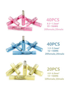 Kit 100 Conectores Bulbo Termocontraíbles PONFY Macho/Hembra 2