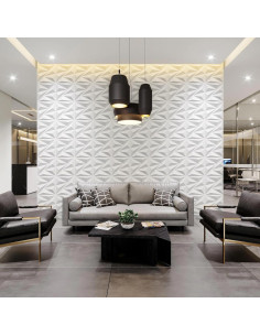 Paneles de Pared 3D STICKGOO Blancos 33 Piezas 30.48cm x 30.48cm 2