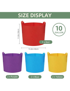 Paquete de 7 Bolsas de Crecimiento LITLANDSTAR 10 Galones 2