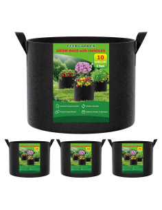 Bolsas de Crecimiento 10 Galones Feed Garden - 4 Piezas