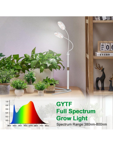Lámpara de Crecimiento LED GYTF 122 LEDs 10W Regulable 9-40cm