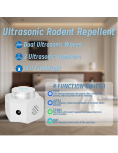 Repelente Ultrasonido DrShark para Ratones y Plagas - 120 m 2