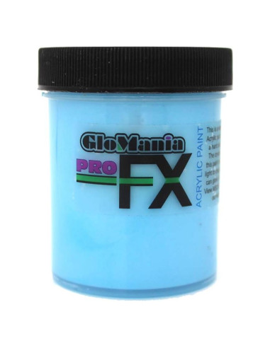 Pintura Acrílica Brillo Azul UV Glomania 2oz Neón Fluorescente