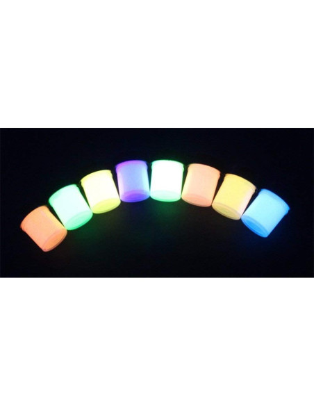 Pintura Acrílica Brillo Azul UV Glomania 2oz Neón Fluorescente Pintura Acrílica Brillo Azul UV Glomania 2oz Neón Fluorescente