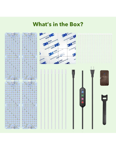 Luces de Crecimiento SDOVUERC 36W Espectro Completo 4 Paneles