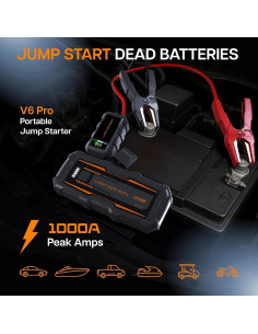 Arrancador Portátil de Batería Veratek V6 PRO 1000A 12V 2