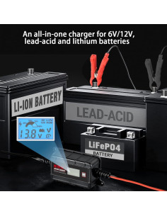 Cargador de Batería Inteligente TONNY 6V/12V 2A con LCD 2
