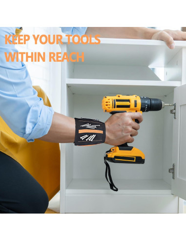 Banda Magnética para Muñeca MENDPRO con 15 Imanes y 2 Bolsillos