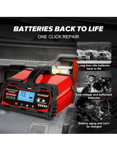 Cargador de Batería Inteligente 25A Yinleader 12V/24V
