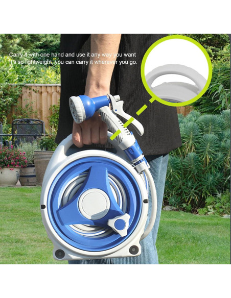 Carrete de Manguera de Jardín Retráctil 15m Xiuganpo con Boquilla